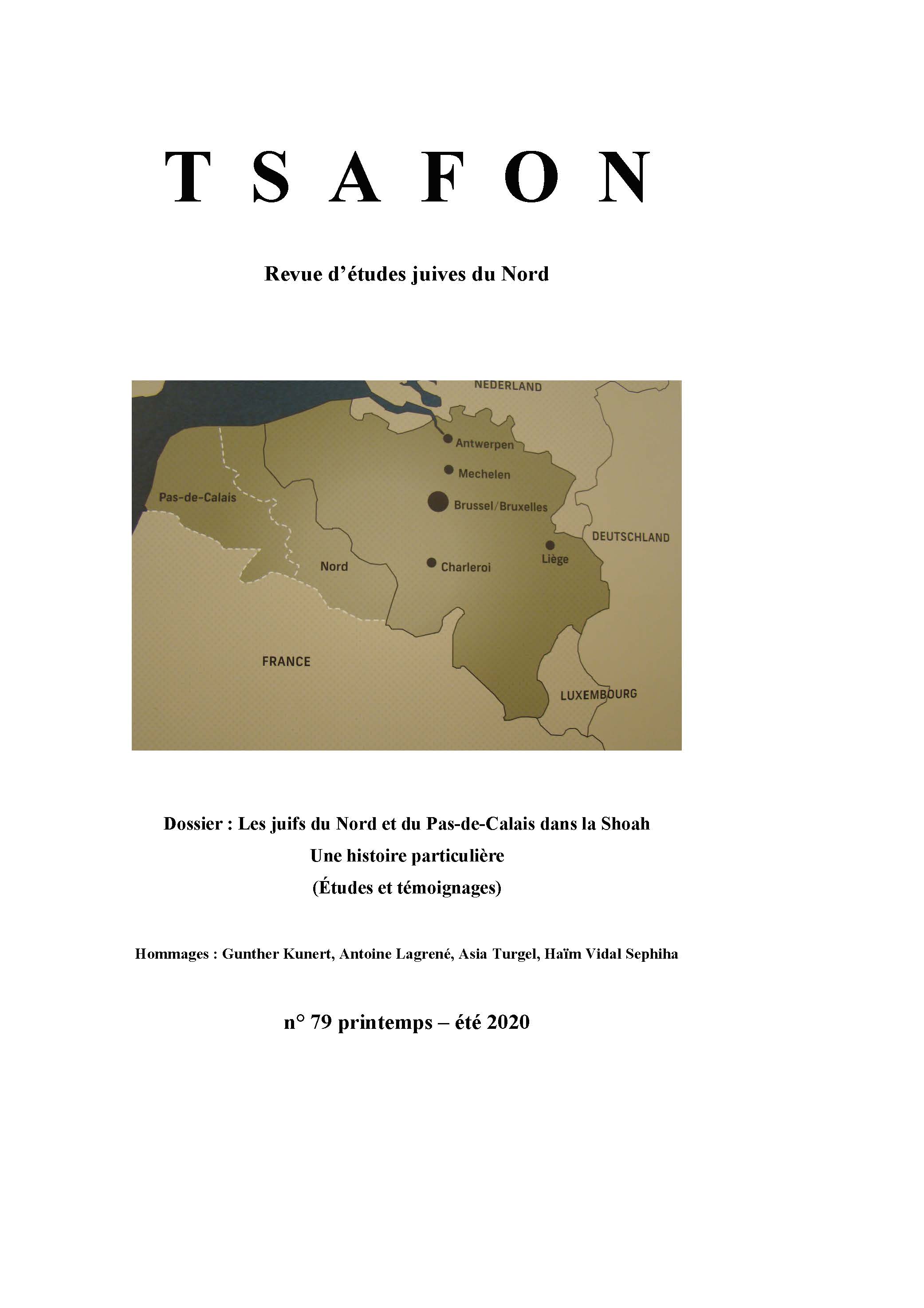 N° 79. Les juifs du Nord et du Pas-de-Calais dans la Shoah Une histoire particulière (Études et témoignages)