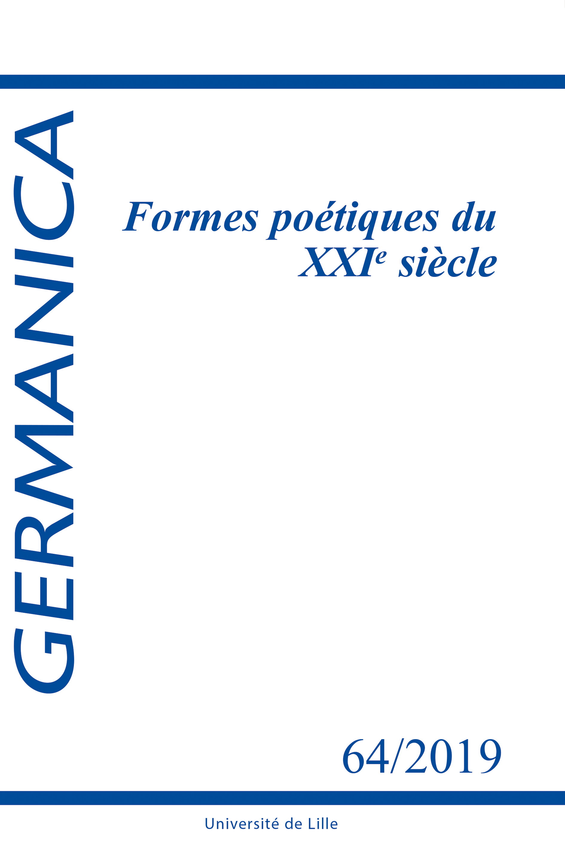 N°64. Formes poétiques du XXIe siècle