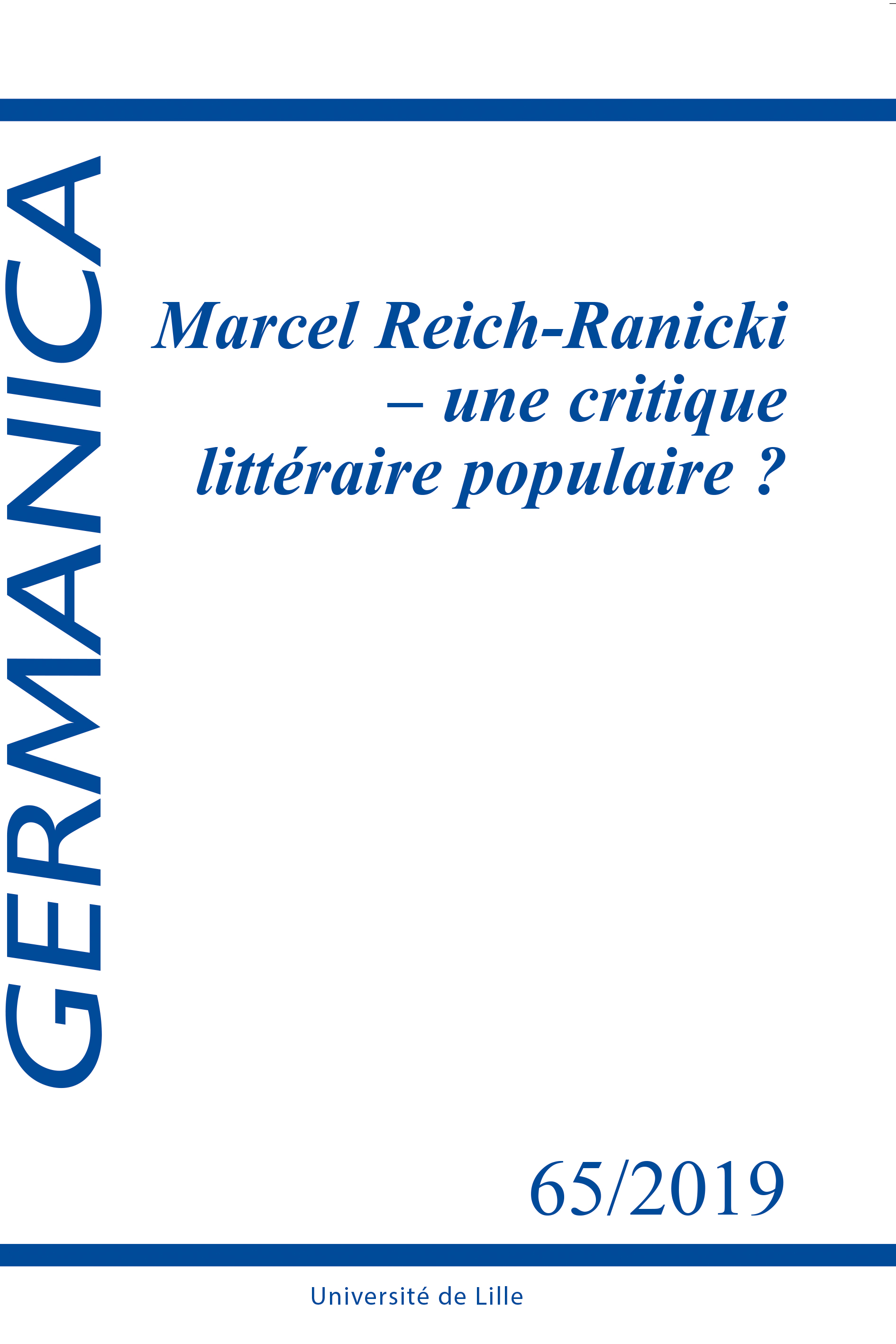 N°65. Marcel Reich-Ranicki – une critique littéraire populaire ?