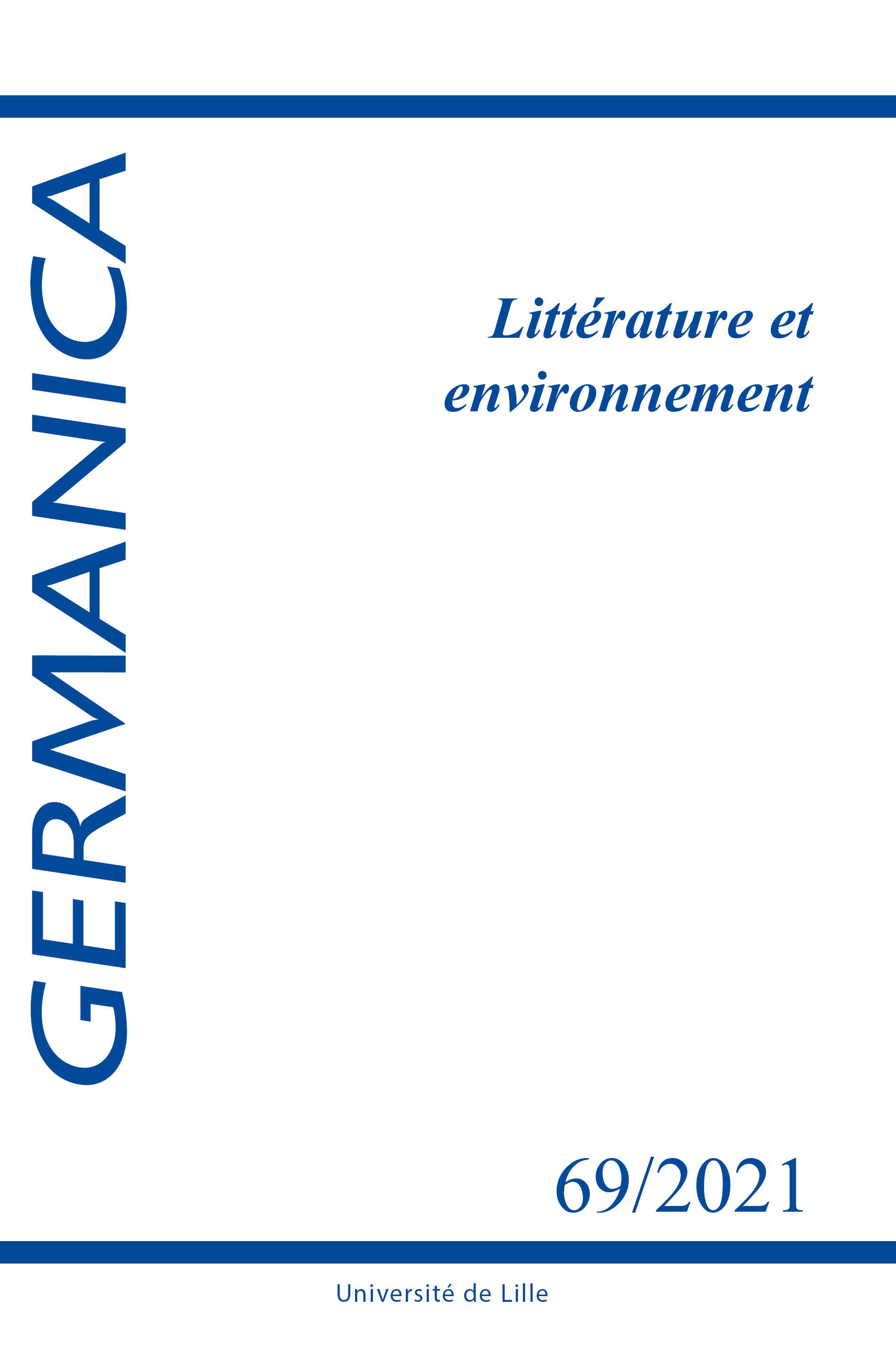 N°69. Littérature et environnement