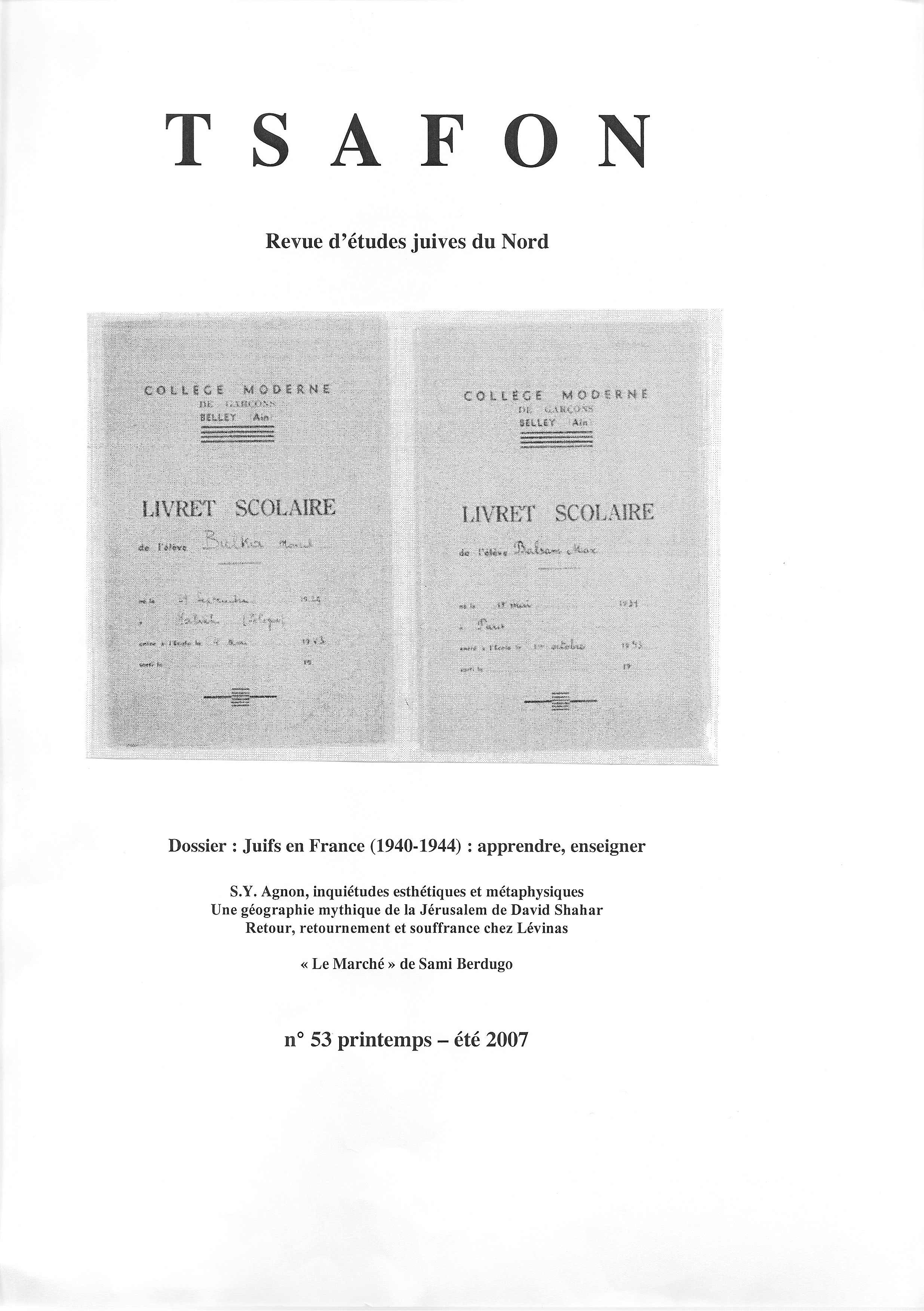 N° 53. Juifs en France (1940-1944) : apprendre, enseigner