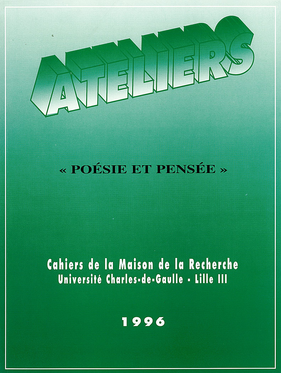 N°7. « Poésie et pensée »