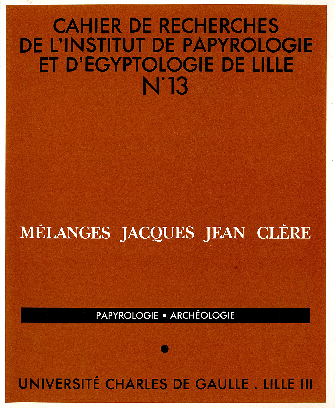 N°13. Mélanges Jacques Jean Clère