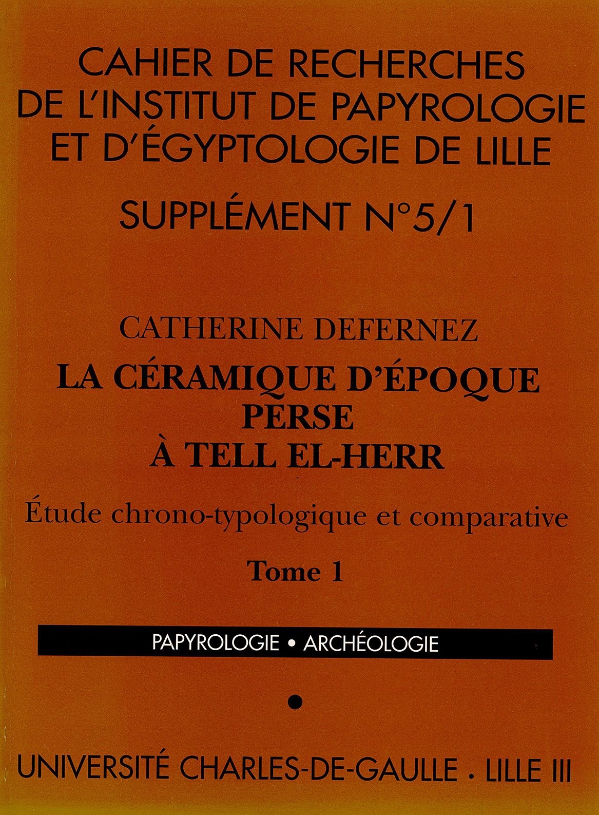 Supplément 5/1. La céramique d'époque perse à Tell el-Herr