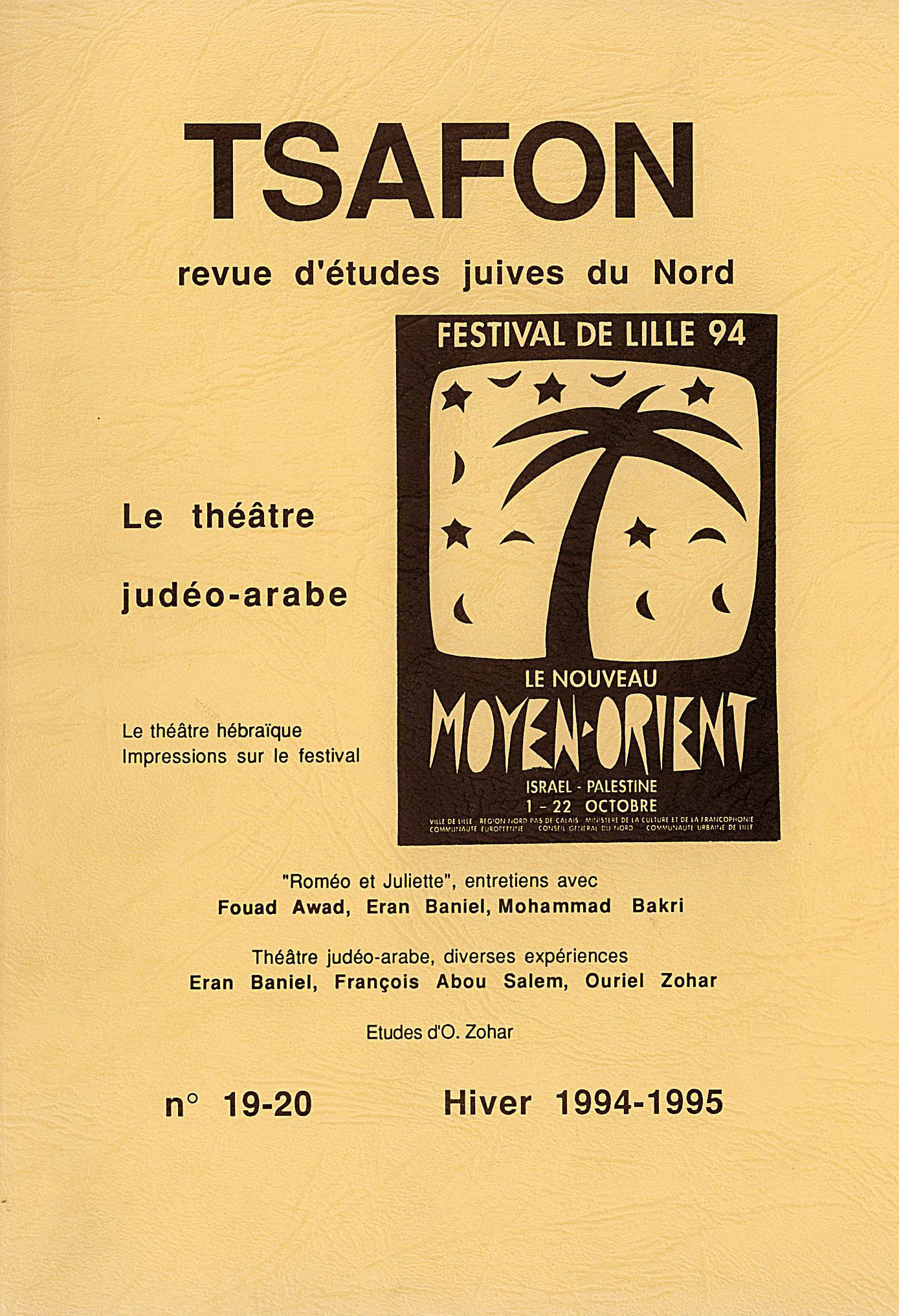 N° 19-20. Le théâtre judéo-arabe N° 19-20. Le théâtre judéo-arabe
