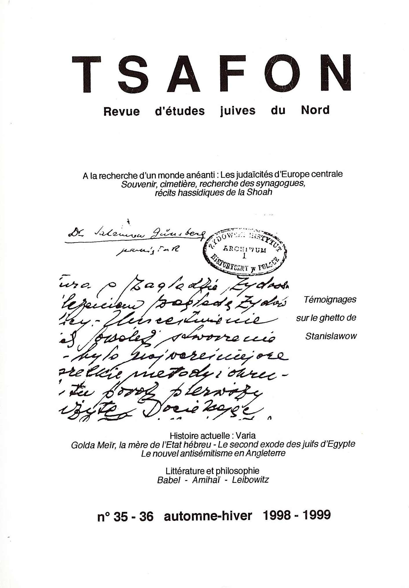 Couverture Tsafon n°35-36