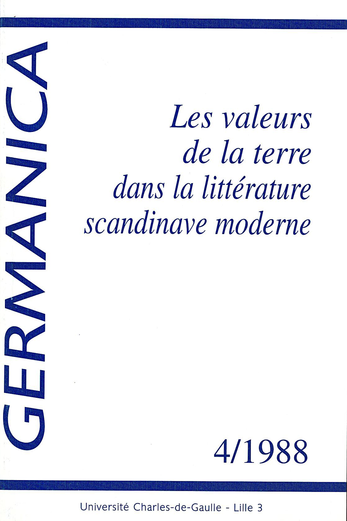 N°4. Les valeurs de la terre dans la littérature scandinave moderne