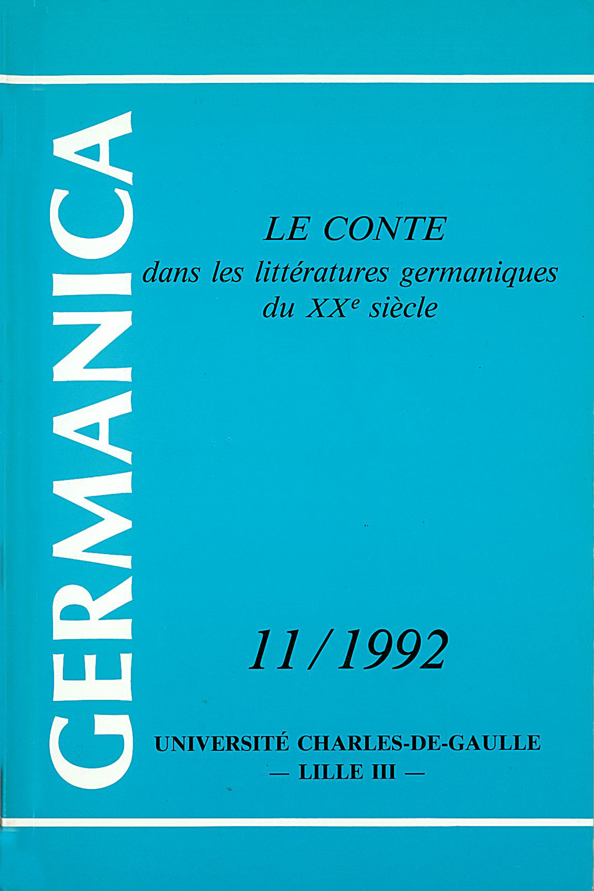 N°11. Le Conte dans les littératures germaniques du XXe siècle