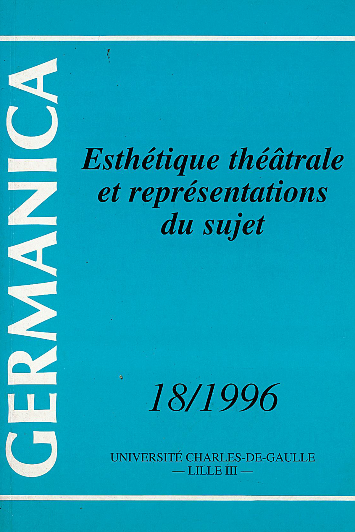 N°18. Esthétique théâtrale et représentations du sujet