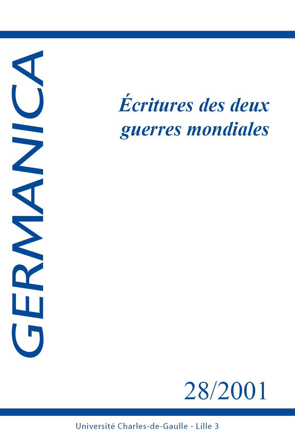 N°28. Écritures des deux guerres mondiales