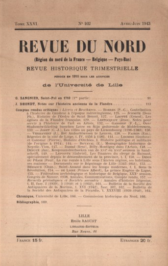 Couverture Revue du Nord n°102. Varia