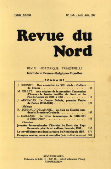 Couverture Revue du Nord n°154. Varia