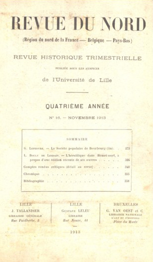Couverture Revue du Nord n°16. Varia