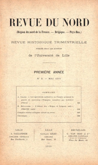 Couverture Revue du Nord n°2. Varia