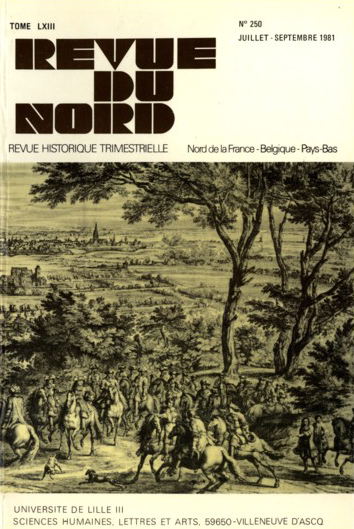 Couverture Revue du Nord N°250. Varia