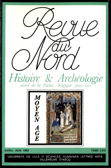 Couverture Revue du Nord n°257. Moyen Âge