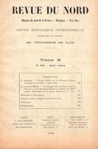 Couverture Revue du Nord n°38. Varia