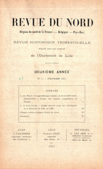 Couverture Revue du Nord n°5. Varia