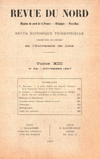 Couverture Revue du Nord n°52. Varia