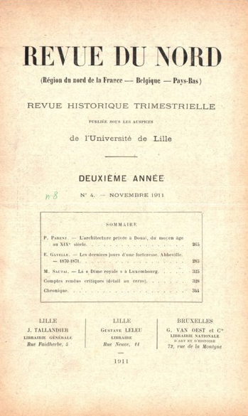 Couverture Revue du Nord n°8. Varia