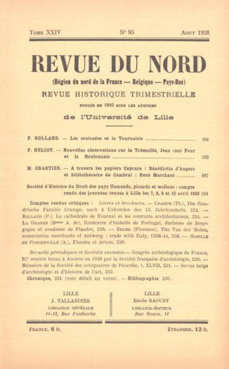 Couverture Revue du Nord n°95. Varia
