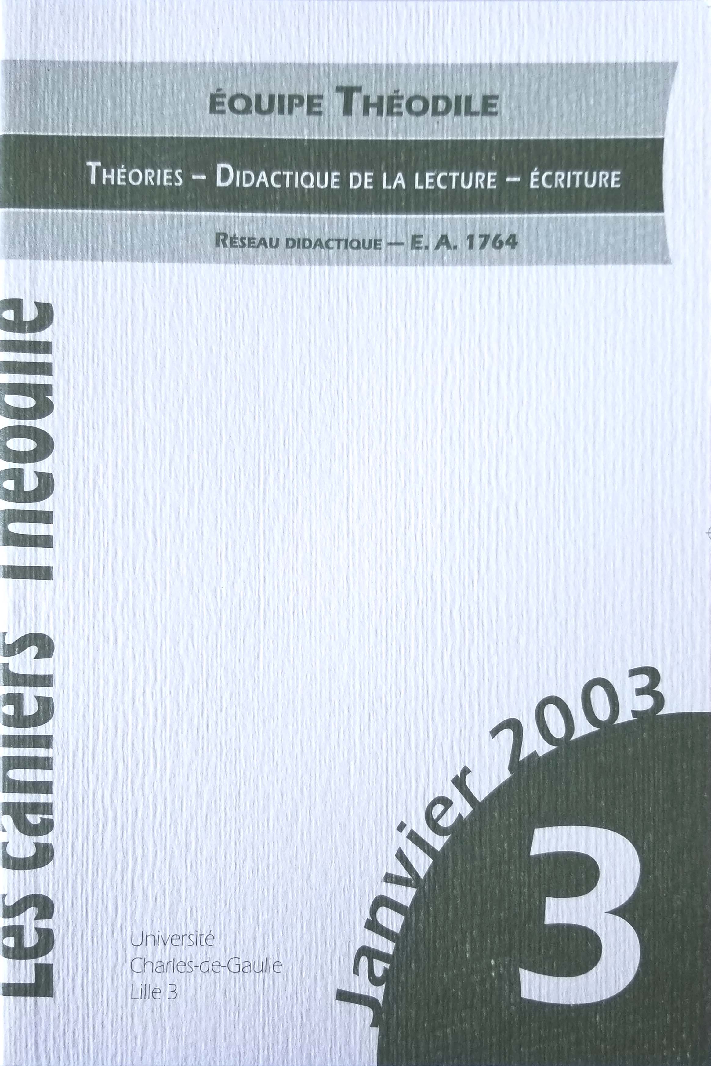 N°3. Les Cahiers Théodile n°3