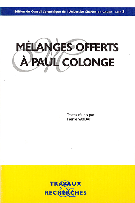 Mélanges offerts à Paul Colonge