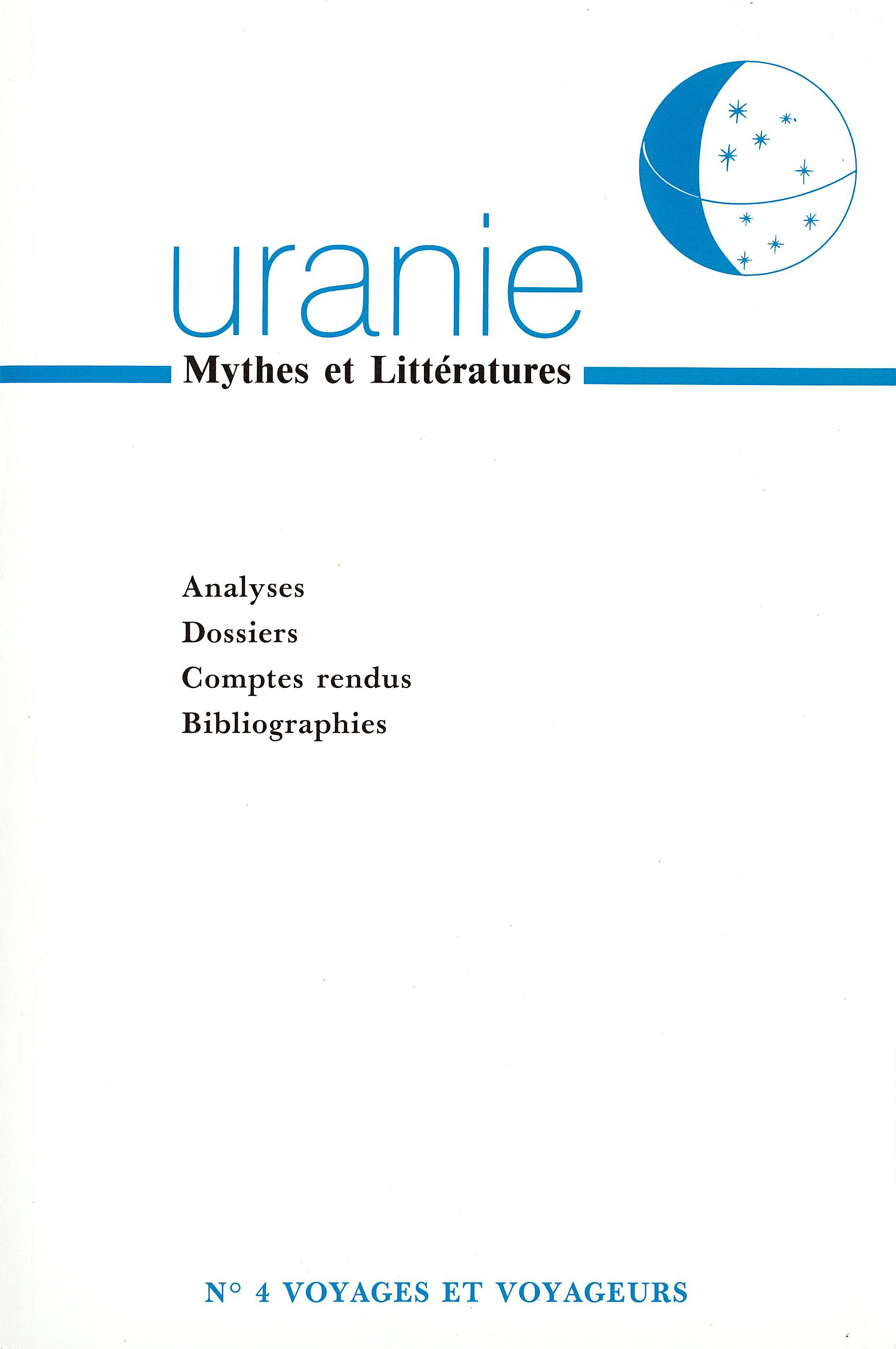 Couverture Uranie n°4. Voyages et voyageurs