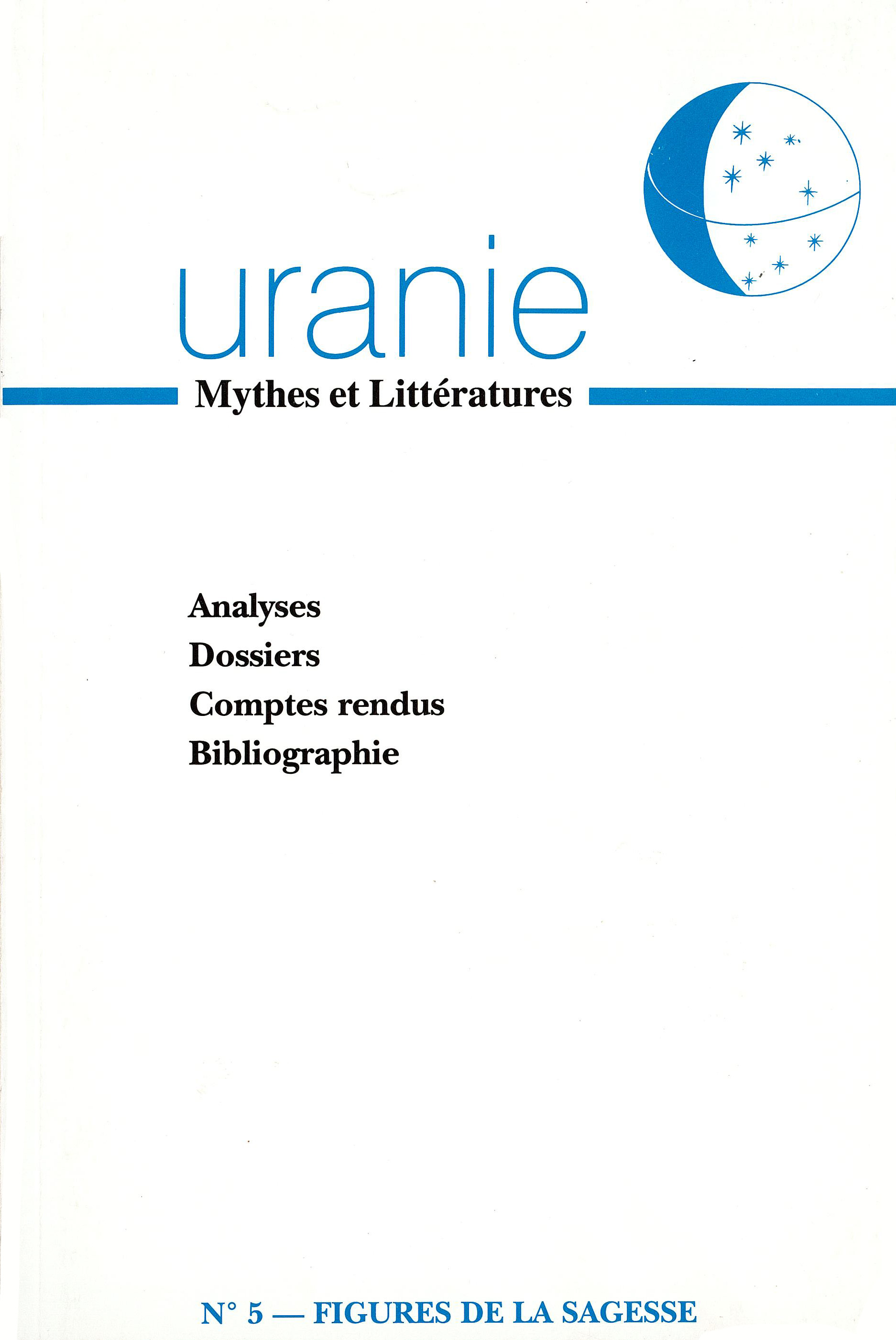 Couverture Uranie n°5. Figures de la sagesse
