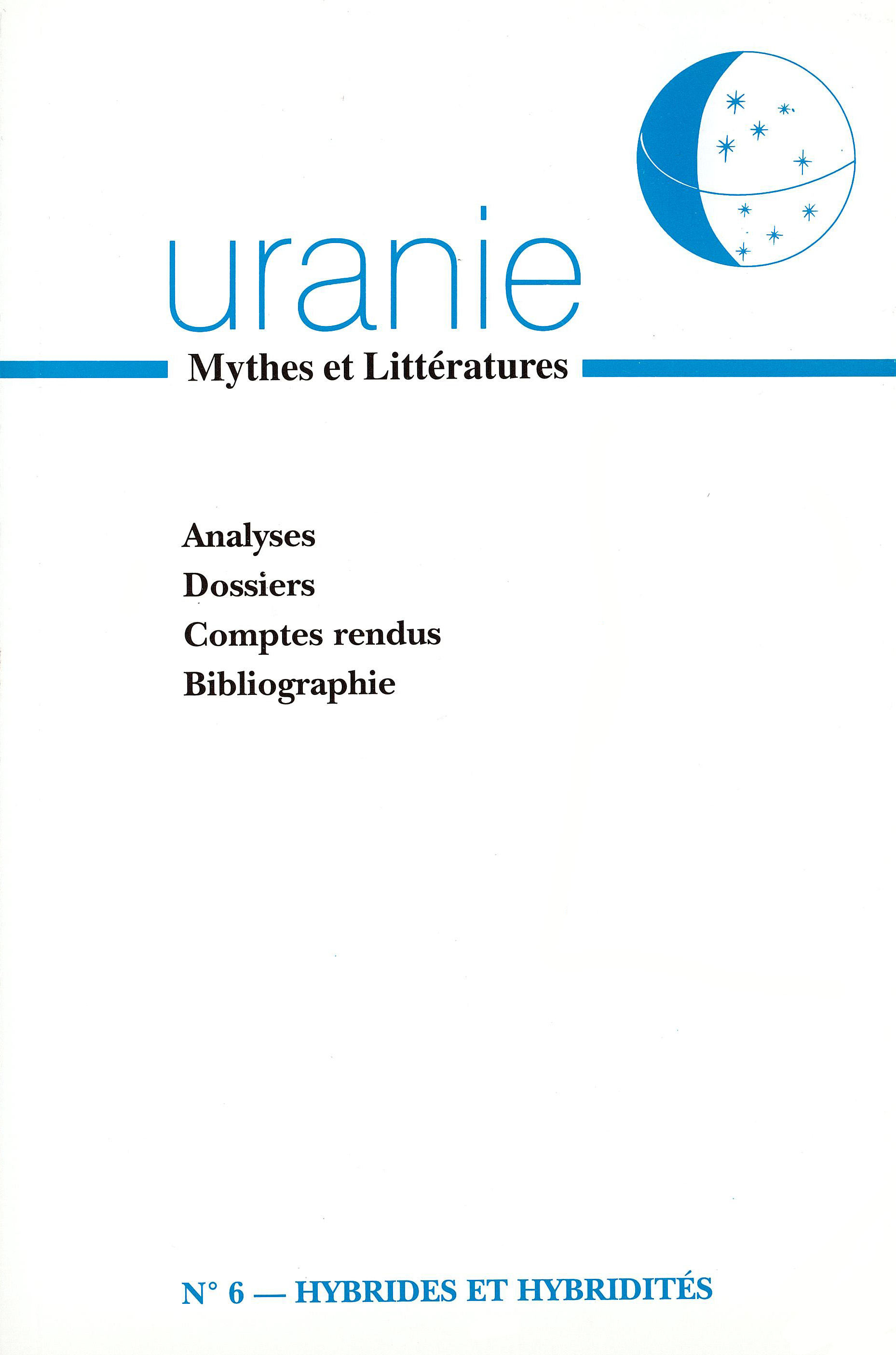 Couverture Uranie n°6. Hybrides et hybridités