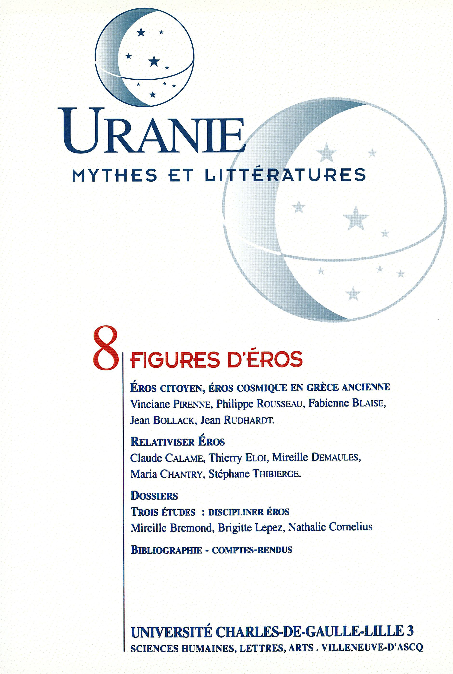 Couverture Uranie n°8. Figures d'Éros
