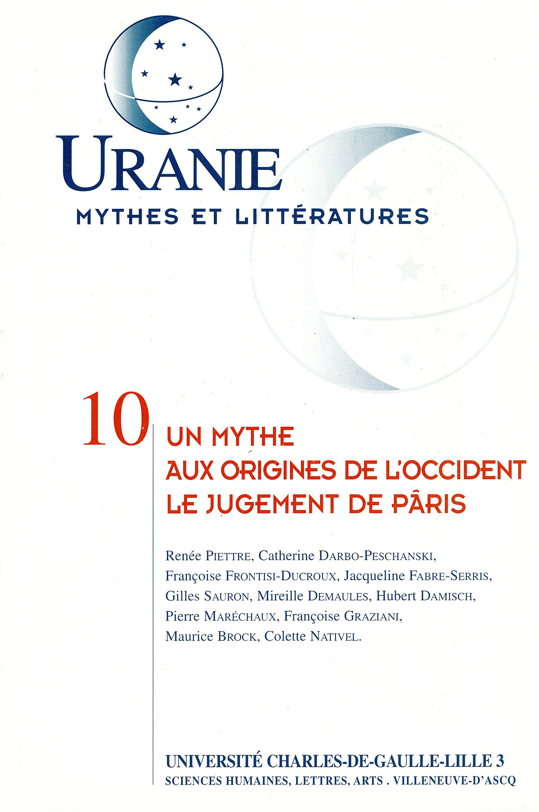Couverture Uranie n°10. Un mythe aux origines de l'occident, le jugement de Pâris